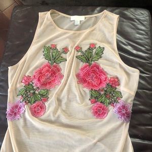 Forever 21+ rose body suit